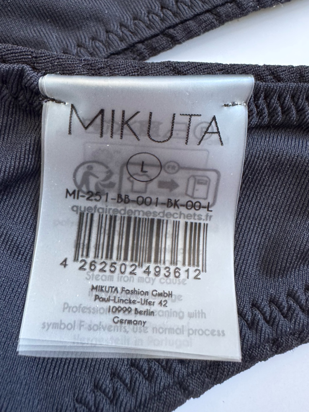 Mikuta - Black Textured High-Cut Bikini Bottom - Picture 4 of 5
